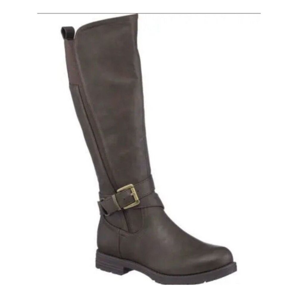 GOOD CHOICE Womens Brown Comfort Aston Round Toe Block Heel Riding Boot 7.5